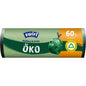 The Swirl eco garbage bag with drawstring 60 l from Melitta Europa GmbH & Co. KG offers 8 strong, leak-proof bags per roll, made from 100% plant-based material with tear-resistant 3-layer film and environmentally friendly design.