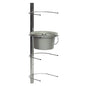 The Novocal stainless steel wall mount for toilet buckets can hold 4 toilet buckets and 4 bedpans. This practical wall mount from Novocal is ideal for safe, space-saving storage in care settings. Package: 1 piece.