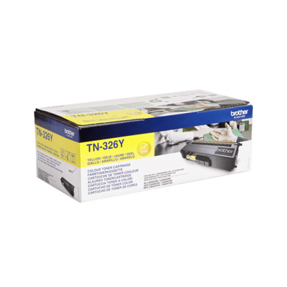 A yellow toner cartridge box from Brother Toner for Brother HL-L8250/MFC-L8600 with an image of the cartridge, compatibility information for HL-L8250/MFC-L8600, and a printer photo on a plain background.