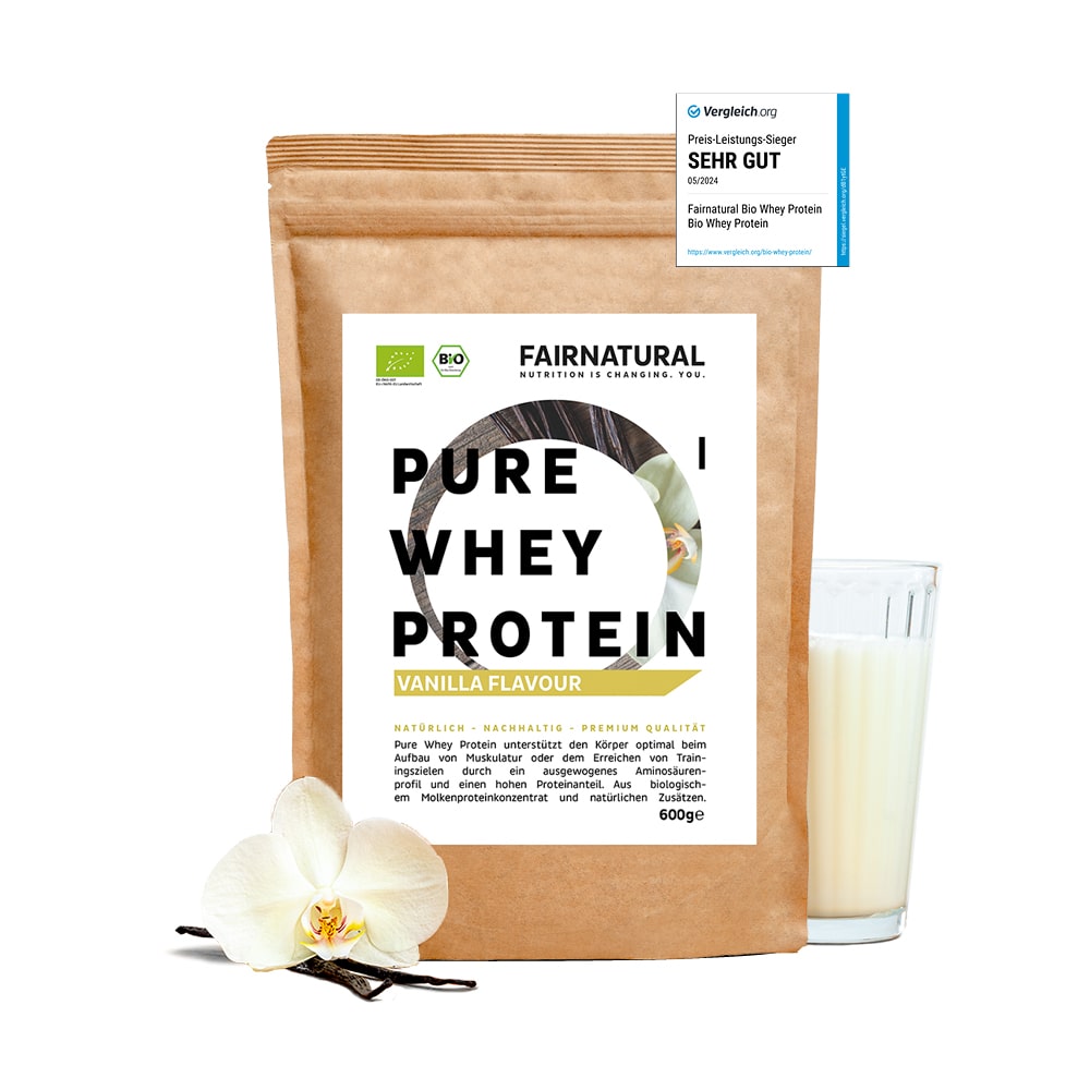 Organic whey protein powder vanilla