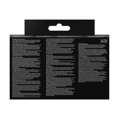 Backside of the 3M™ Cool Flow™ Particulate Respirator 9922, FFP2 packaging from 3M Deutschland GmbH: black background, white multilingual text, warning symbols; highlights FFP2 protection, odor-reducing valve, and display hanging tab.