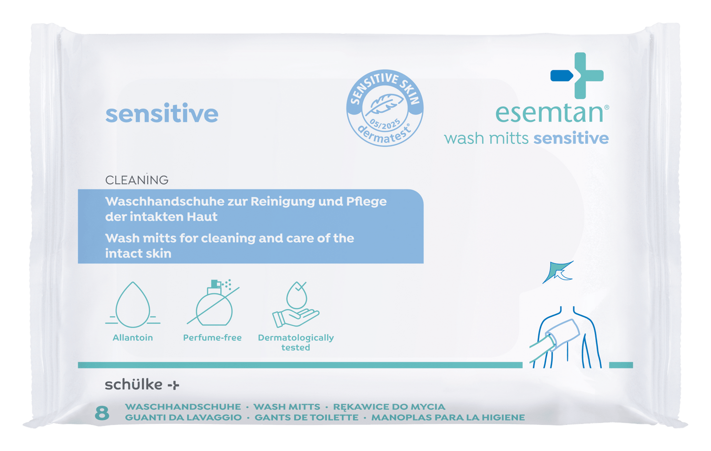 esemtan wash mitts sensitive 8 ST SP | Packung (8 Stück)