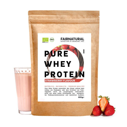 Bio Whey Protein Pulver Erdbeere